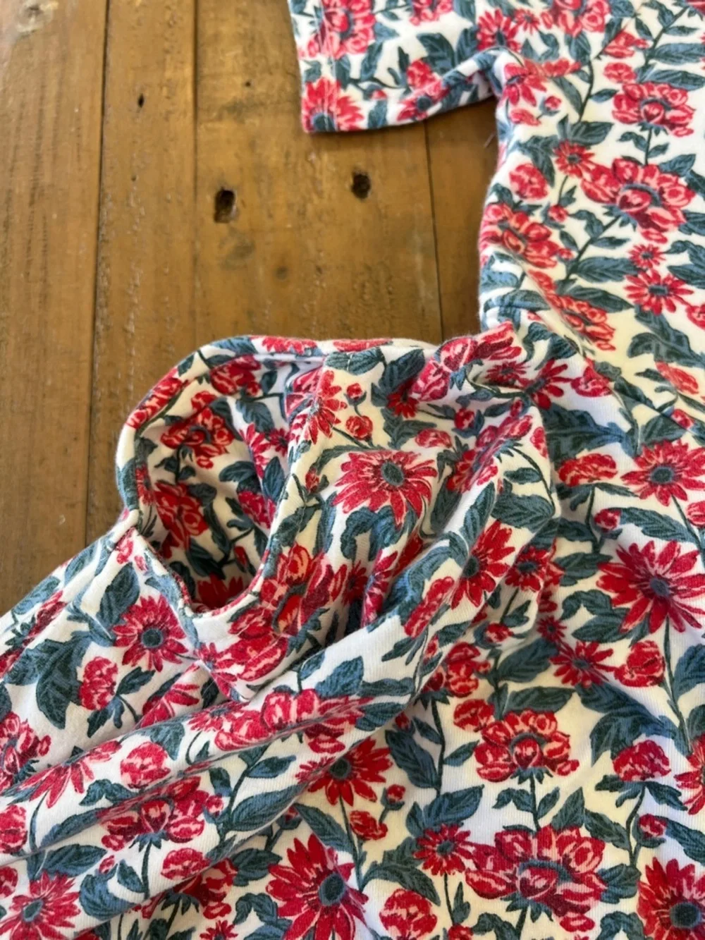 Remie girl red and green all over floral short sleeve twirl dress girls 7